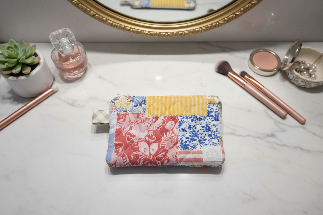 Keychain wallet on vanity table