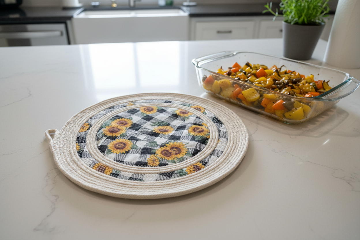 Trivet on kitchen island
