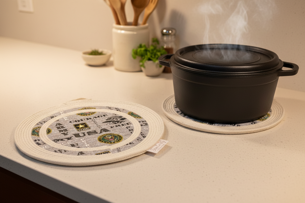 Trivet on kitchen counter