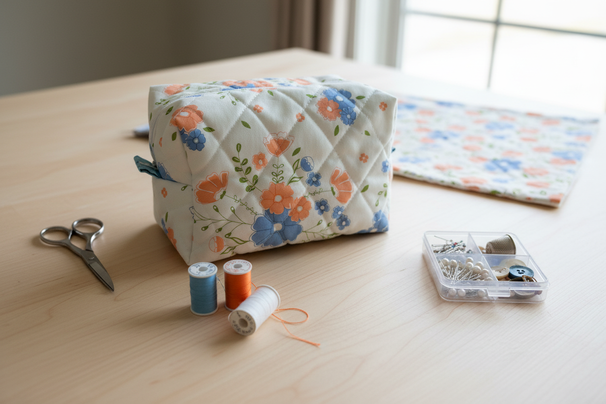 Small carry-all bag organizing craft supplies