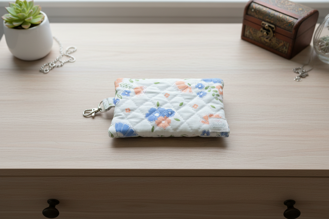 Keychain wallet on dresser