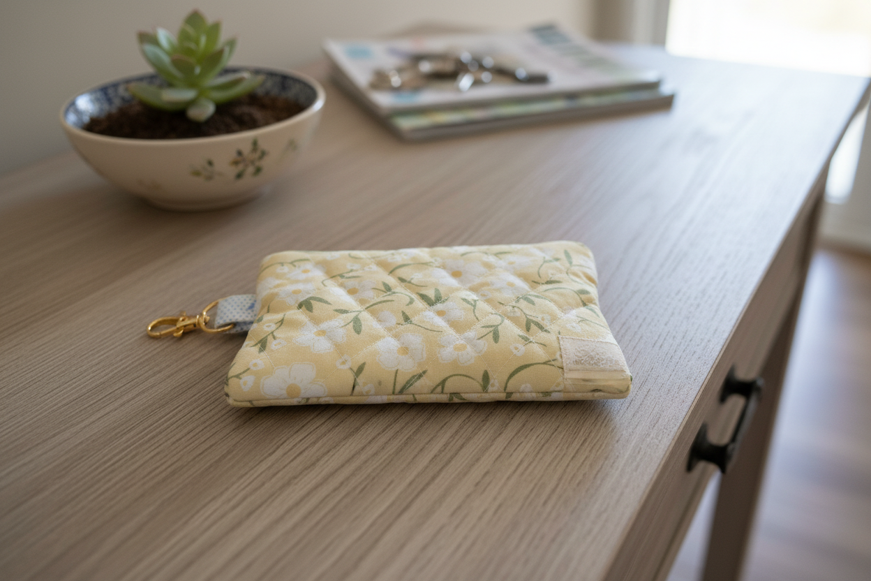 Keychain Wallet Flat on Entryway Table